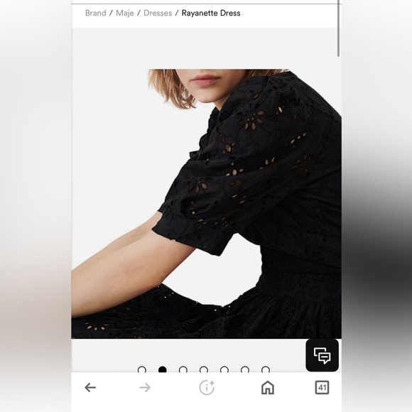 Maje Rayanette A Line Eyelet Dress EU 42 US XL - Picture 14 of 15